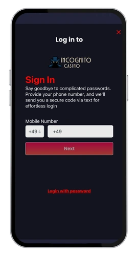 Incognito Casino sign in